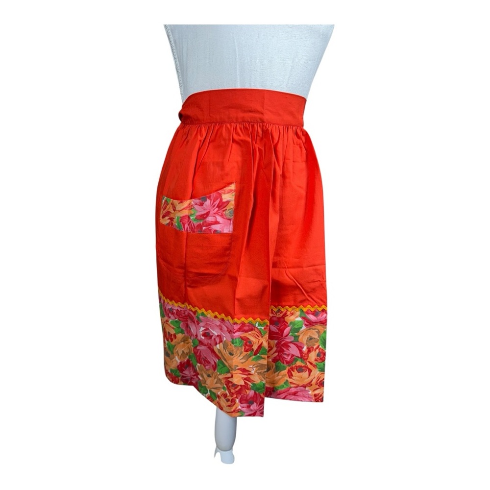 Vibrant‎ Red Floral Apron